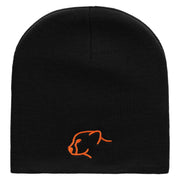 Cheetah Face Embroidered 8 inch Acrylic Short Blank Beanie - Black OSFM