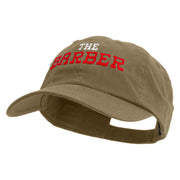 The Barber Logo Embroidered Low Profile Dyed Cotton Twill Cap - Khaki OSFM