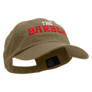 The Barber Logo Embroidered Low Profile Dyed Cotton Twill Cap - Khaki OSFM