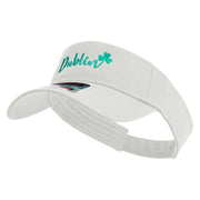 Lucky Dublin Embroidered Cotton Twill Sun Visor - White OSFM