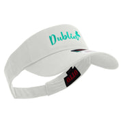 Lucky Dublin Embroidered Cotton Twill Sun Visor - White OSFM