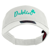 Lucky Dublin Embroidered Cotton Twill Sun Visor - White OSFM