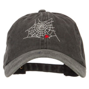 Spider Web Embroidered Unstructured Cotton Cap