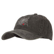 Spider Web Embroidered Unstructured Cotton Cap