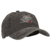 Spider Web Embroidered Unstructured Cotton Cap