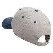 Military Flag Embroidered Pigment Dyed Wash Cap - Beige-Navy OSFM