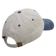 Military Flag Embroidered Pigment Dyed Wash Cap - Beige-Navy OSFM