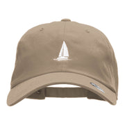 Sail Boat Embroidered Washed Cap