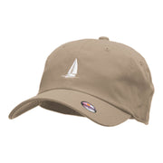 Sail Boat Embroidered Washed Cap