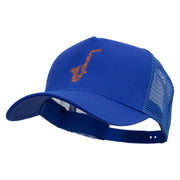 Abstract Sacophone Five Panels Prostyle Trucker Mesh Cap - Royal OSFM