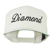 Script Diamond Embroidered Flat Bill Cap