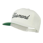 Script Diamond Embroidered Flat Bill Cap