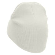 Cheetah Face Embroidered 8 inch Acrylic Short Blank Beanie - White OSFM