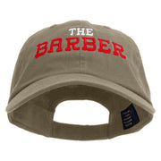 The Barber Logo Embroidered Low Profile Dyed Cotton Twill Cap - Olive OSFM