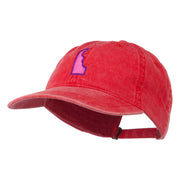 Delaware State Map Embroidered Washed Cap