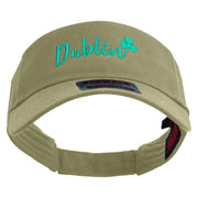 Lucky Dublin Embroidered Cotton Twill Sun Visor - Khaki OSFM