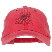 Spider Web Embroidered Unstructured Cotton Cap