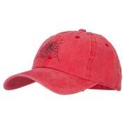 Spider Web Embroidered Unstructured Cotton Cap