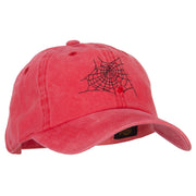 Spider Web Embroidered Unstructured Cotton Cap