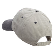 Military Flag Embroidered Pigment Dyed Wash Cap - Beige-Black OSFM