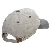 Military Flag Embroidered Pigment Dyed Wash Cap - Beige-Black OSFM