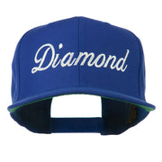 Script Diamond Embroidered Flat Bill Cap