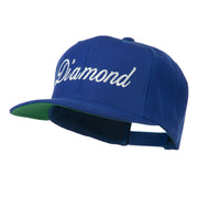 Script Diamond Embroidered Flat Bill Cap