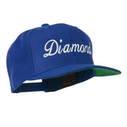 Script Diamond Embroidered Flat Bill Cap