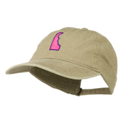 Delaware State Map Embroidered Washed Cap