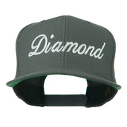 Script Diamond Embroidered Flat Bill Cap