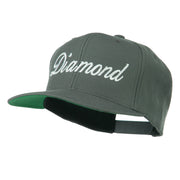 Script Diamond Embroidered Flat Bill Cap