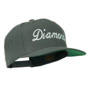 Script Diamond Embroidered Flat Bill Cap