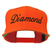 Script Diamond Embroidered Flat Bill Cap