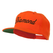 Script Diamond Embroidered Flat Bill Cap