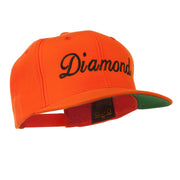 Script Diamond Embroidered Flat Bill Cap