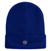 Tiny Tennis Ball iron on Patched 12 Inch Long Knitted Beanie - Royal OSFM