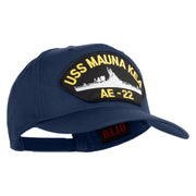 USS Mauna Kea AE 22 Patched Solid Cotton Twill 5 Panel Prostyle Snap Cap - Navy OSFM
