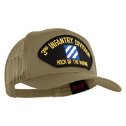 3rd Infantry Division Rock of the Marne Patched Solid Cotton Twill Mesh Prostyle Cap - Khaki OSFM