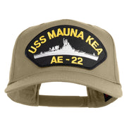 USS Mauna Kea AE 22 Patched Solid Cotton Twill 5 Panel Prostyle Snap Cap - Khaki OSFM