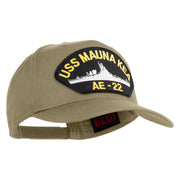 USS Mauna Kea AE 22 Patched Solid Cotton Twill 5 Panel Prostyle Snap Cap - Khaki OSFM