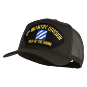 3rd Infantry Division Rock of the Marne Patched Solid Cotton Twill Mesh Prostyle Cap - Charcoal OSFM