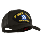 3rd Infantry Division Rock of the Marne Patched Solid Cotton Twill Mesh Prostyle Cap - Charcoal OSFM