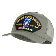 173rd Airborne Brigade Vietnam Veteran Patched Solid Cotton Twill 5 panel Mesh Back Cap - Grey OSFM