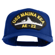 USS Mauna Kea AE 22 Patched Solid Cotton Twill 5 Panel Prostyle Snap Cap - Royal OSFM