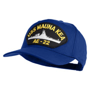 USS Mauna Kea AE 22 Patched Solid Cotton Twill 5 Panel Prostyle Snap Cap - Royal OSFM