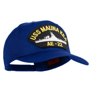 USS Mauna Kea AE 22 Patched Solid Cotton Twill 5 Panel Prostyle Snap Cap - Royal OSFM