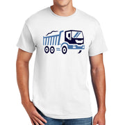 Dump Truck Graphic Design Men's Big Size Cotton Polyester DryBlend T-Shirt - White XS