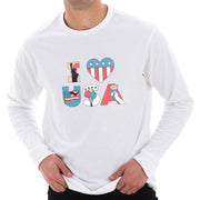 I Heart USA Graphic Design Premium Long Sleeve T-Shirt