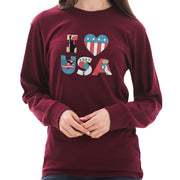 I Heart USA Graphic Design Premium Long Sleeve T-Shirt