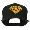 Diamond Outline Embroidered Snapback Flat Bill Cap